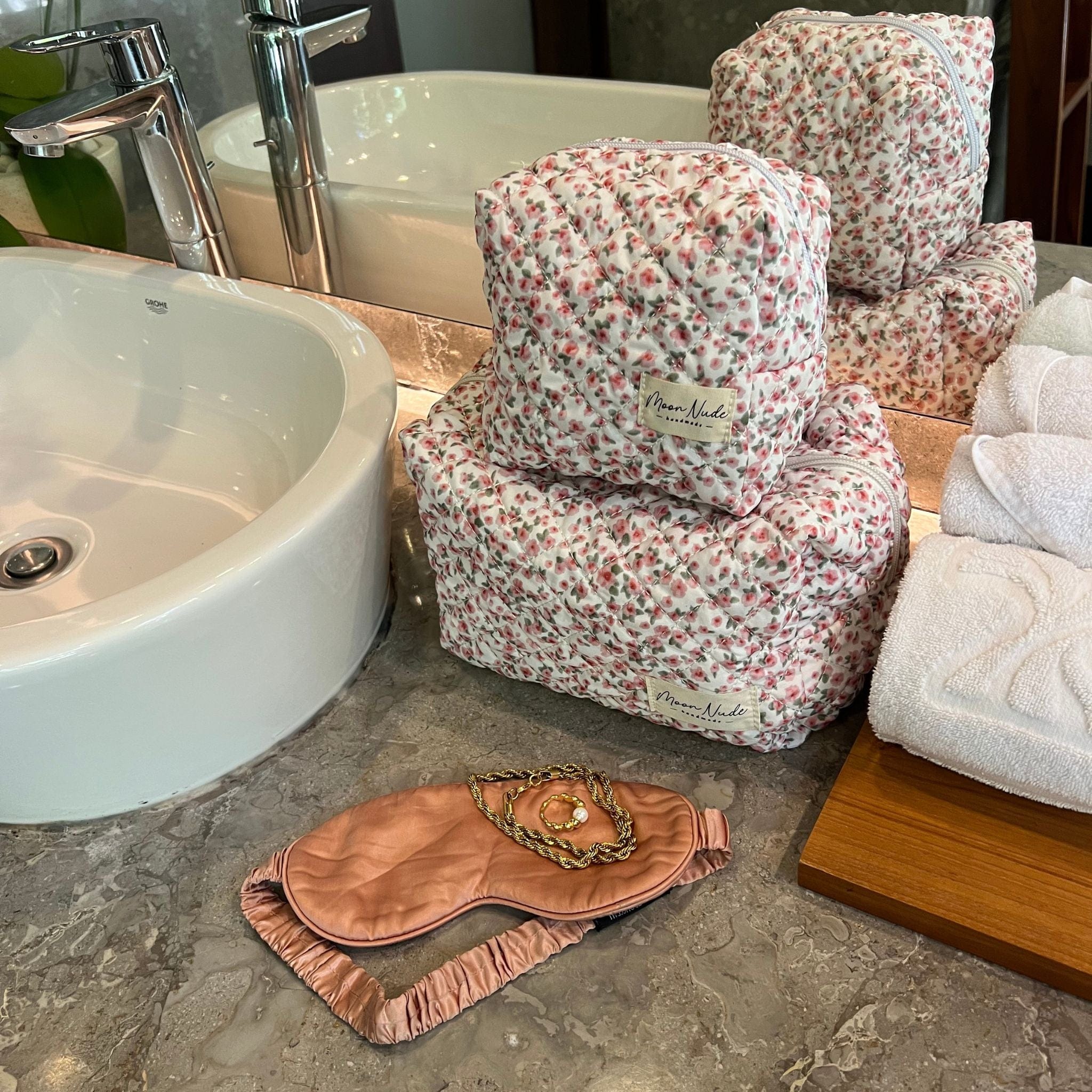 Moon Nude Peony Large Makeup Bag